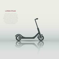 elettrico scooter icona nel piatto stile. bicicletta vettore illustrazione su bianca isolato sfondo. trasporto attività commerciale concetto.