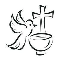 cattolico battesimo. battesimo simbolo sacramenti di cattolico Chiesa eucaristia. vettore