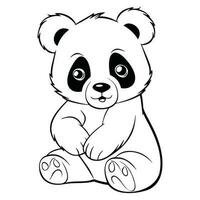 kawaii panda colorazione pagina vettore