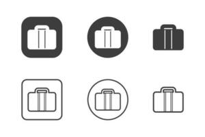 mano bagaglio icona design 6 variazioni. viaggio icone impostare, isolato su bianca sfondo. vettore