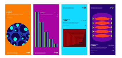 bauhaus geometrico astratto colorato e modello di progettazione di poster etnici vettore