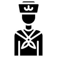 Marina Militare marinaio avatar vettore glifo icona