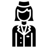 aria hostess avatar vettore glifo icona
