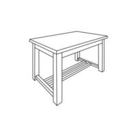 minimalista tavolo semplice interno logo. creativo linea arte stile concetto per mobilia interno modello vettore