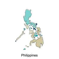 Filippine carta geografica illustrazione vettore design modello