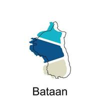carta geografica di bataan moderno disegno, Filippine carta geografica illustrazione vettore design modello