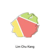 carta geografica di lim chu kang vettore design modello, nazionale frontiere e importante città illustrazione
