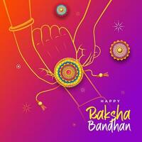 contento Raksha bandhan saluto sfondo design illustrazione vettore