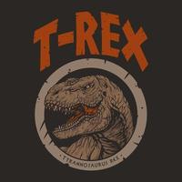 illustrazione ravvicinata di dinosauro trex, vettore premium