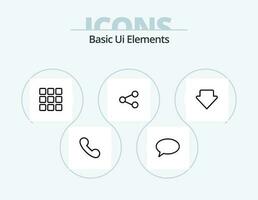 di base ui elementi linea icona imballare 5 icona design. ricaricare. cartello. Accedere. massege. Chiacchierare vettore