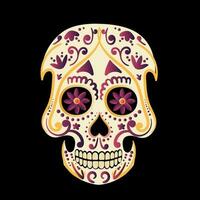 vettore illustrazione di un riccamente decorato giorno di il morto dia de los muertos zucchero cranio, o calavera.