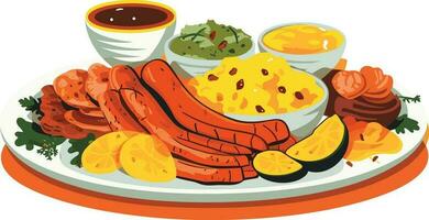 brasiliano cibo cucina vettore illustrazione