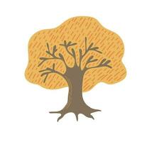 semplice autunno albero. mano disegnato stilizzato elemento per autunno decorativo disegno, Halloween invito, raccogliere o ringraziamento vettore