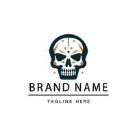 vettore Vintage ▾ umano cranio logo design