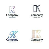 lettera K grande logo imballare design creativo moderno loghi design per il tuo attività commerciale vettore