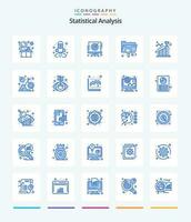 creativo statistico analisi 25 blu icona imballare come come estensione. dati. finanza. analisi. arco vettore