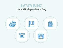Irlanda indipendenza giorno blu icona imballare 5 icona design. birra. irlandesi. bicchiere. Irlanda. i soldi vettore