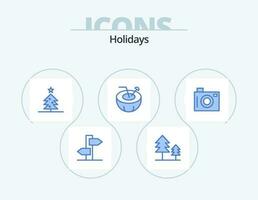 vacanze blu icona imballare 5 icona design. immagine. vacanza. Natale. telecamera. Noce di cocco acqua vettore