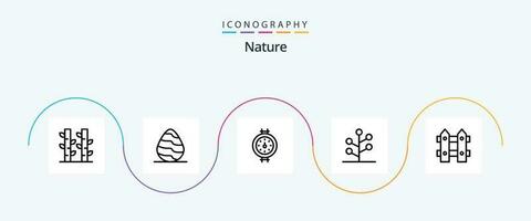 natura linea 5 icona imballare Compreso giardinaggio. fiore. misura. albero. giardino vettore