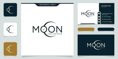 Luna logo moderno e stella logo design icona vettore