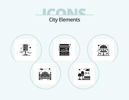 città elementi glifo icona imballare 5 icona design. sedia. In piedi. città. stalla. strade vettore