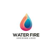 acqua fuoco pendenza colorato logo modello design vettore