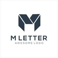 lettera m silhouette logo vettore