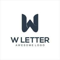 lettera w silhouette logo vettore