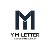 lettera y m astratto logo design silhouette vettore