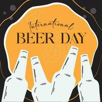 mano disegnato internazionale birra giorno illustrazione vettore disegno, può essere uso per festa, celebrazione e Festival