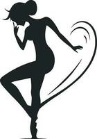 ragazza danza silhouette vettore