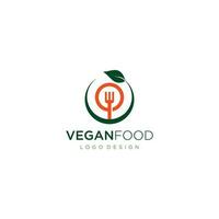 vegano cibo ristorante logo vettore modello arte