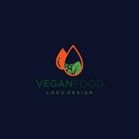 vegano cibo ristorante logo vettore modello arte