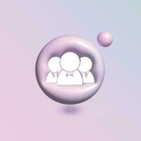 persone connessione icona con nel cerchio luminosa pastello colore nel 3d stile realistico vettore arte
