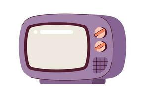 Vintage ▾ tv semi piatto colore vettore oggetto. modificabile cartone animato clip arte icona su bianca sfondo. semplice individuare illustrazione per ragnatela grafico design