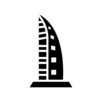 burj al arabo icona vettore simbolo design illustrazione