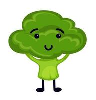 carino broccoli carattere, verdura personaggi vettore