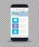 mockup web reattivo, sviluppo di siti web di concetto in smartphone vettore