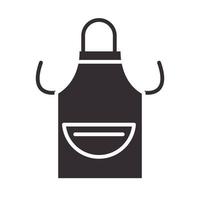 grembiule da cuoco uniforme da cucina silhouette icona di stile vettore