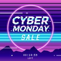 Modello di social media di Cyber Monday Vaporwave Glitch vettore