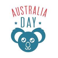 giorno dell'australia carino koala animale emblema nazionale vettore