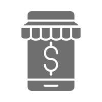 shopping online smartphone pagamento denaro e-commerce in icona stile silhouette vettore