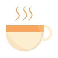tazza di caffè bevanda fresca cibo nell'icona piatta dei cartoni animati vettore