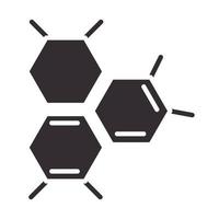 biologia scienza molecola connessione modello elemento silhouette icona style vettore