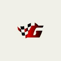 lettera g bandiera da corsa gara design vettore