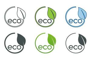 eco amichevole, salutare naturale Prodotto etichetta icona simbolo modello per grafico e ragnatela design collezione logo vettore illustrazione