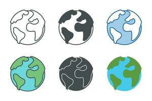 globo, mondo pianeta icona simbolo modello per grafico e ragnatela design collezione logo vettore illustrazione