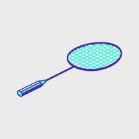 badminton racchetta isometrico vettore illustrazione