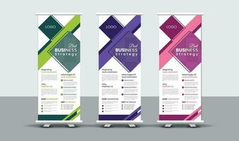 business creativo roll up banner design vettore