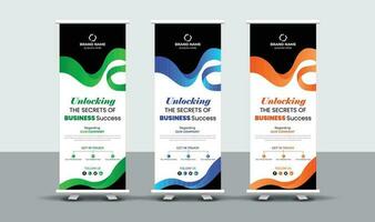 business creativo roll up banner design vettore